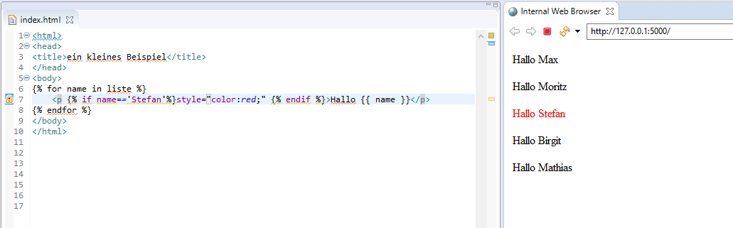 Python Flask Jinja2 - bedingtes CSS Styling