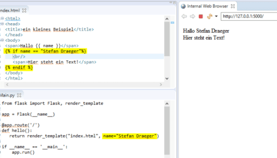 verarbeiten von Parameter mit Kontrollstrukturen in Jinja2