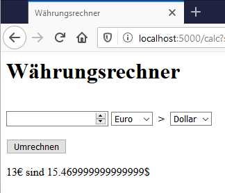 erstes Release unseres Währungsrechners