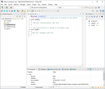 Arduino Projekt in der Eclipse IDE 2021