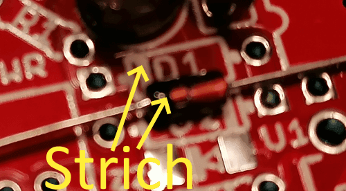 Einbaurichtung einer Diode auf der Platine