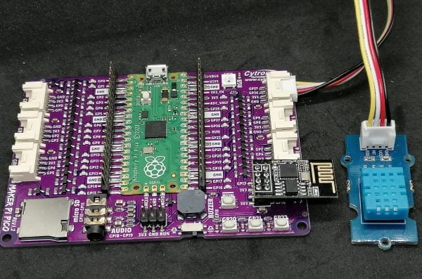 Maker Pi Pico with ESP01-S Chip and DHT11 sensor