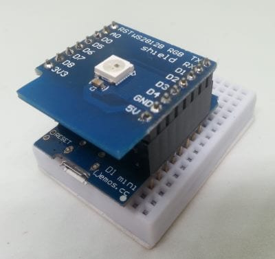 Wemos D1 mini mit RGB LED Typ WS2812B