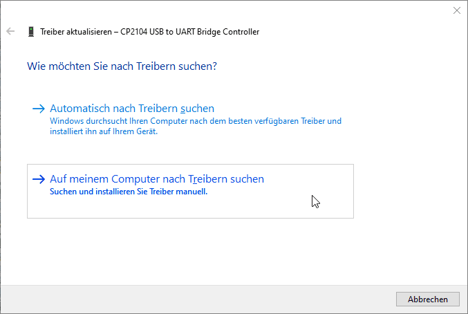 Geräte-Manager - Treiber aktualisieren