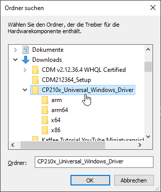 Geräte-Manager - Treiber installieren, Ordner suchen