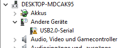 Wemos D1 Mini als USB2.0-Serial Device erkannt