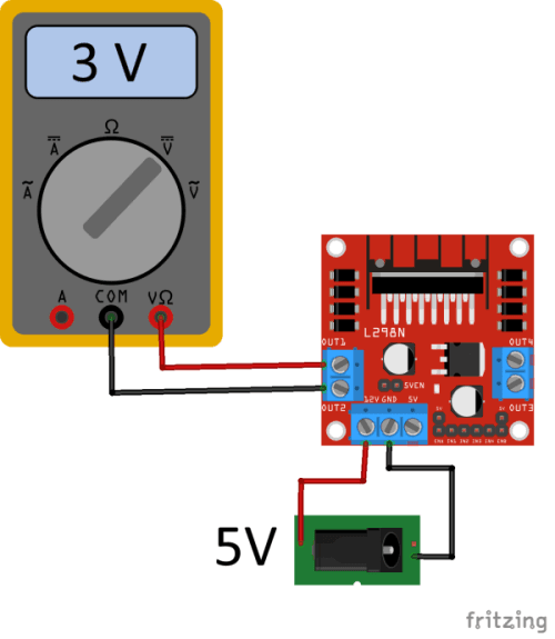 2V Spannungsabfall an der H-Brücke L298N