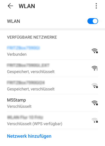 Aufbau einer WiFi-Verbindung mit einem Android Handy - Schritt 1