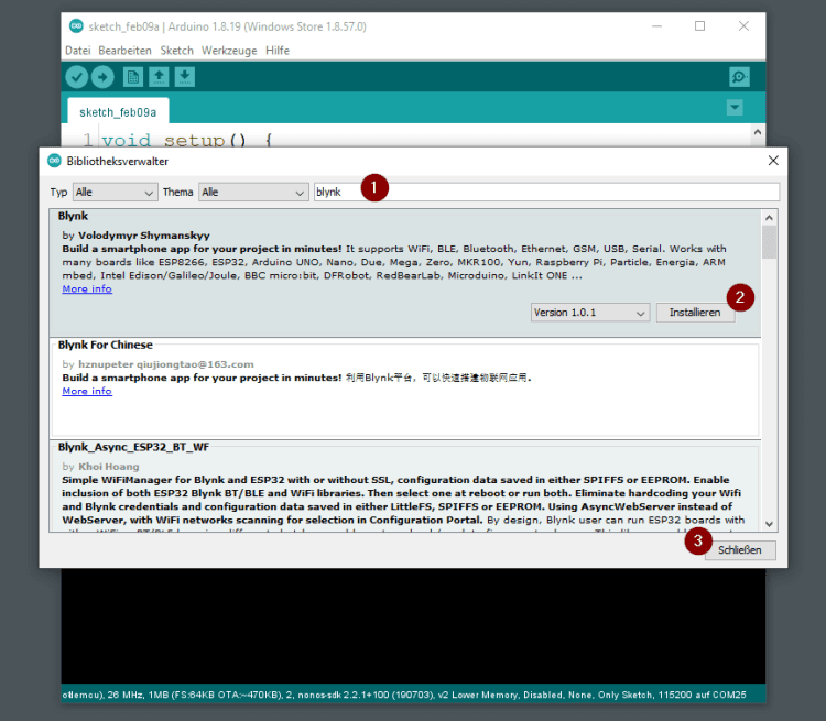 installieren der Bibliothek 