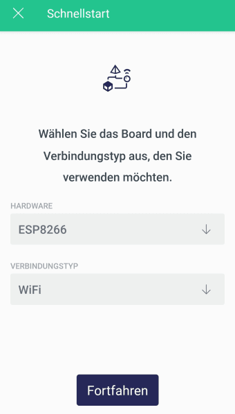 Blynk IoT - Mikrocontrollertyp setzen