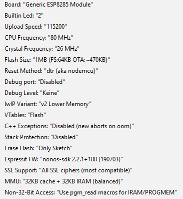 Arduino IDE - Konfiguration für den ESP-01M