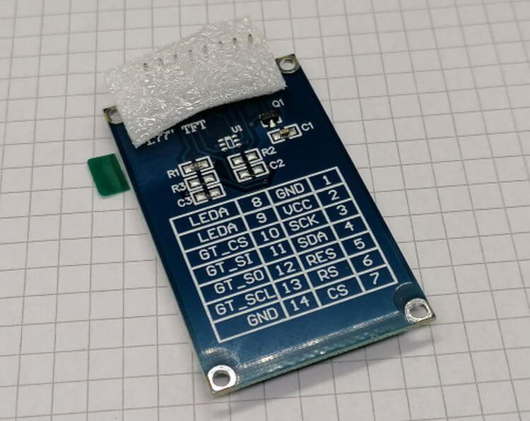 Rückseite des 1.77 Zoll TFT Displays