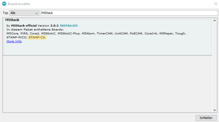 Installieren des M5Stack Stamp C3U in der Arduino IDE