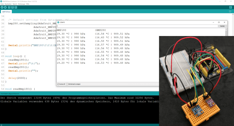 BMP180 & BMP280 am Keyestudio UNO R3