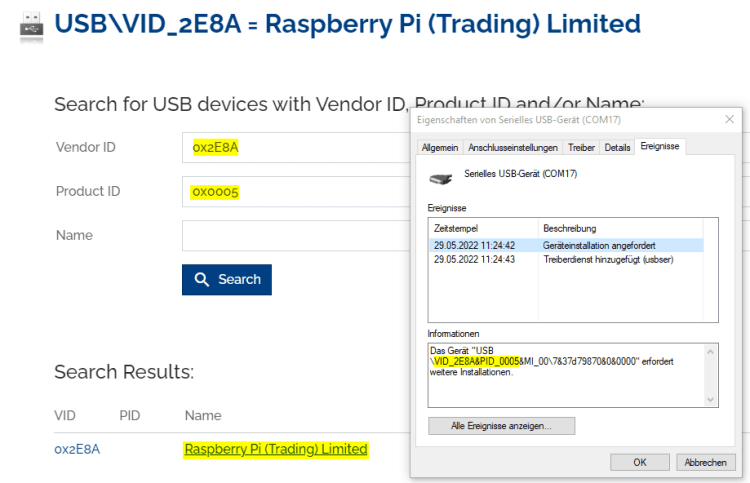 Informationen des Pico:ed aus der 