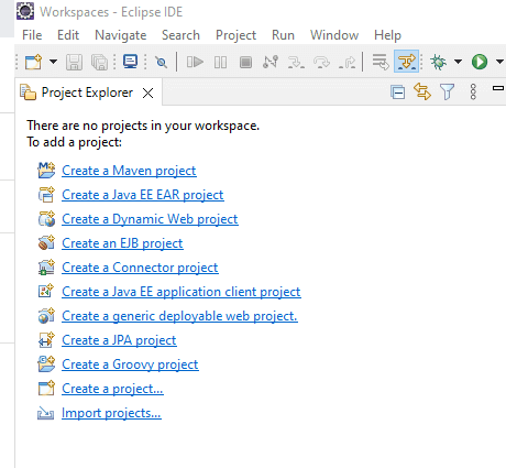 erzeugen eines Groovy Projektes aus einem leeren Workspace