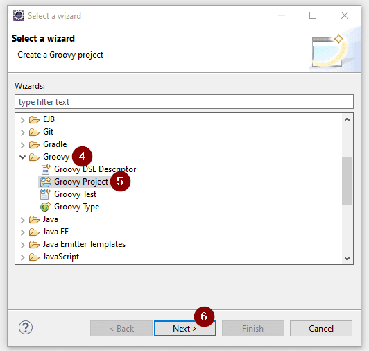 erstellen eines neuen Groovy Projektes über den Wizard