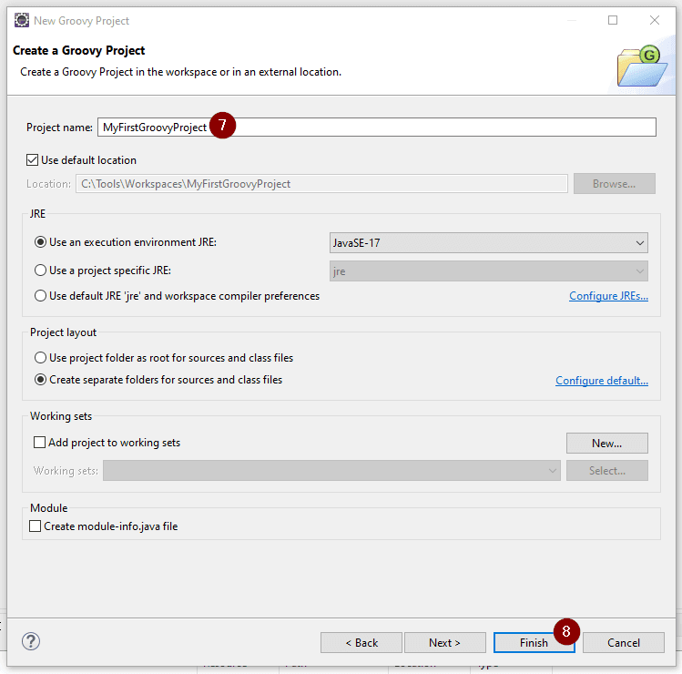 setzen des Projektnamens