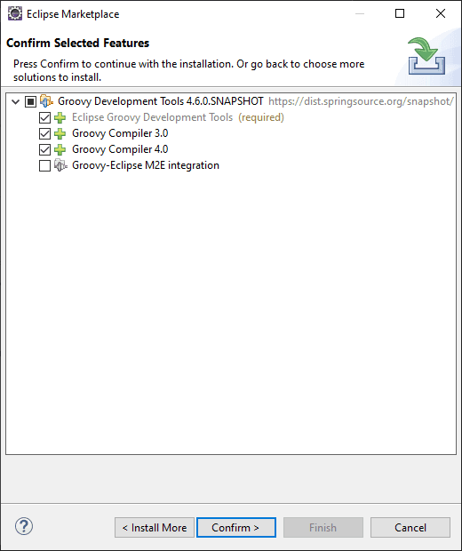 Auswahl der zu installierenden Features