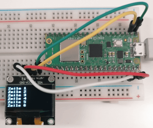 Anzeige der maximalen Zeilenzahl am 128x64 Pixel OLED Display