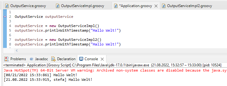 eine weitere Implementation des Interfaces