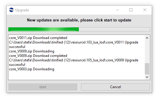 installieren der Updates in Luatools