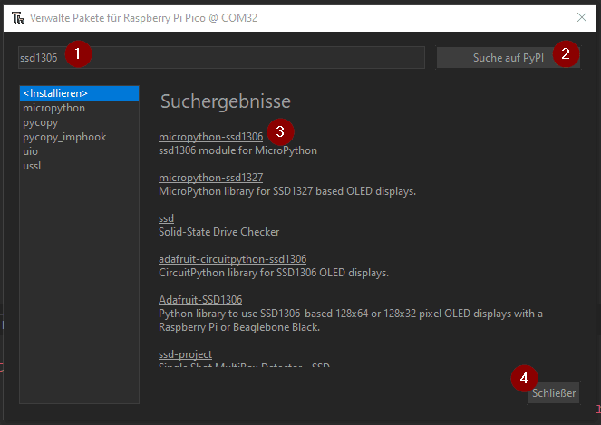 Thony IDE - installieren des Modules 