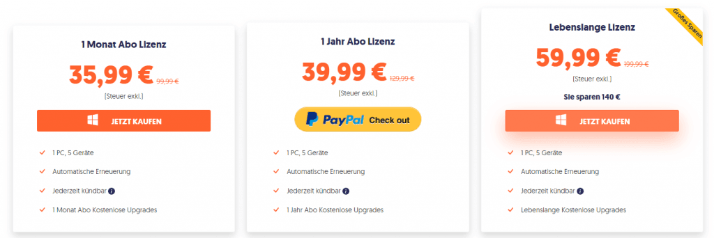 Lizenzmodelle für Tenorshare Reiboot