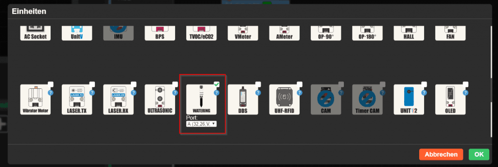 UI Flow Einheit - Watering