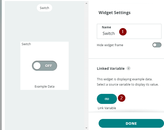 Schalter im Dashboard konfigurieren
