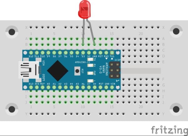 Schaltung - LED am Arduino Nano V3
