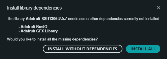 Adafruit SSD1306 - Abhängigkeiten