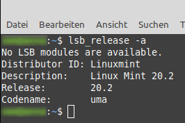 verwendete Linux Mint Version