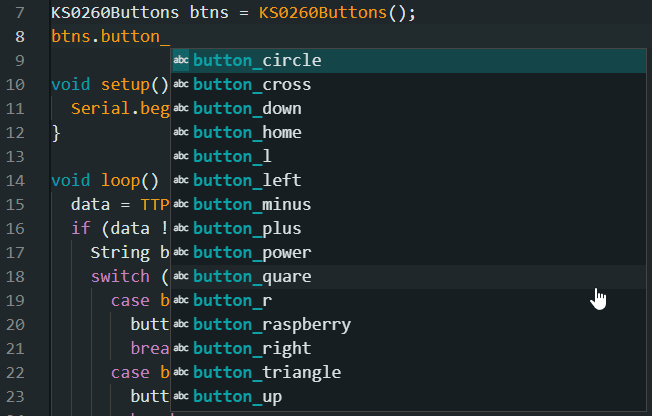 Konstanten für die Tasten auf dem Modul KS0260 von Keyestudio