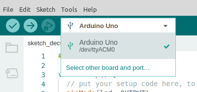 Mikrocontroller Funduino UNO in der Arduino IDE 2.0