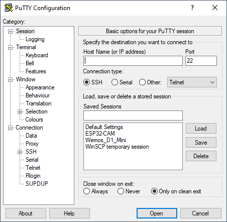 Terminal Software - Putty