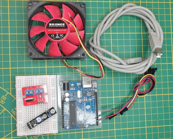 Bauteile Schaltung - IRF5020 & IR-Abstandssensor zur Lüftersteuerung