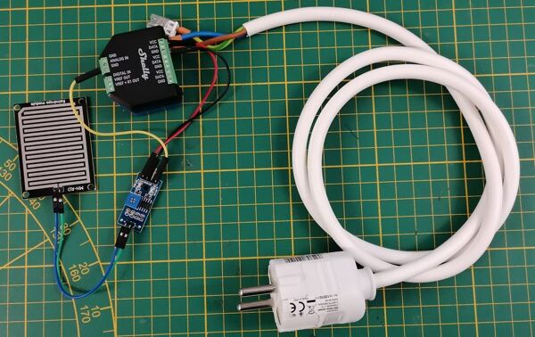 Aufbau der Schaltung - Regensensor am Shelly Plus AddOn