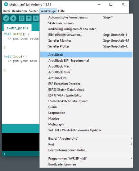 Funktionsumfang DUINO EDU