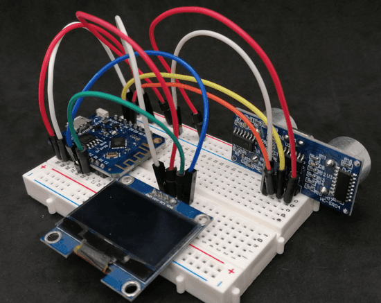 Schaltung - ESP8266 mit Ultraschall Abstandssensor & OLED Display