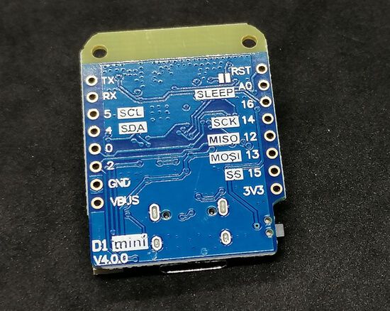 Rückseite des Mikrocontrollers - Wemos D1 Mini V4