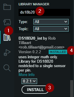 Bibliothek für den DS18B20 Sensor