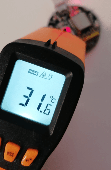 Temperatur des MQ-2 Sensors im Betrieb