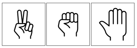 Bilder für die Stein-Schere-Papier