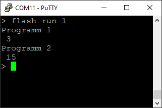 Ausgabe auf der Konsole von zwei verbundenen Code Slots