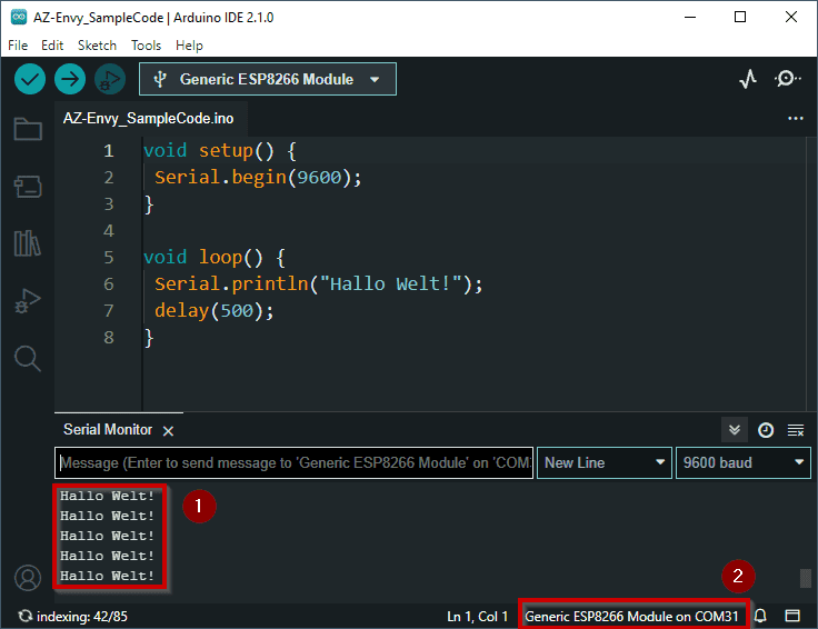 kleines Programm für den ESP8266