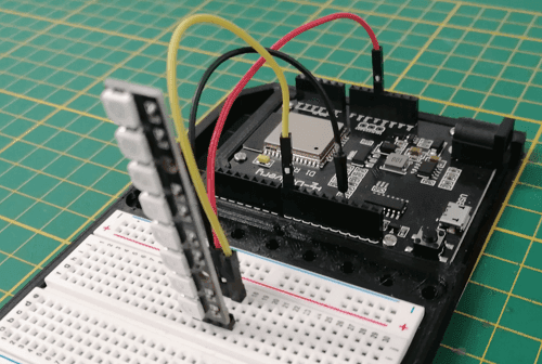 fertige Schaltung - ESP32 mit 8bit RGB LED-Stripe