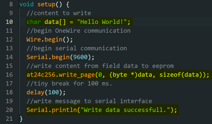 Zeilen entfernen/auskommentieren zum verifizieren