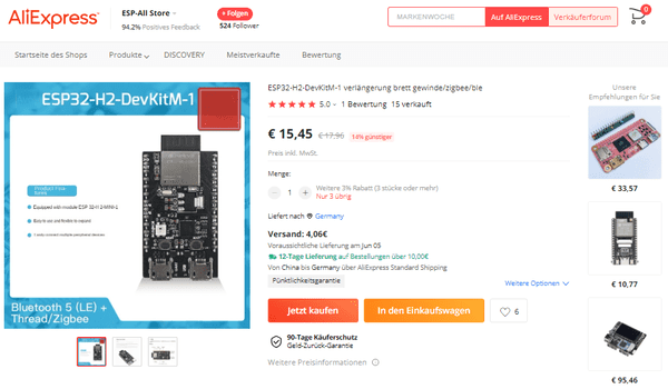 ESP32 H2 auf aliexpress.com