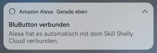 Skill für den Shelly Blu Button in der Alexa App aktiviert